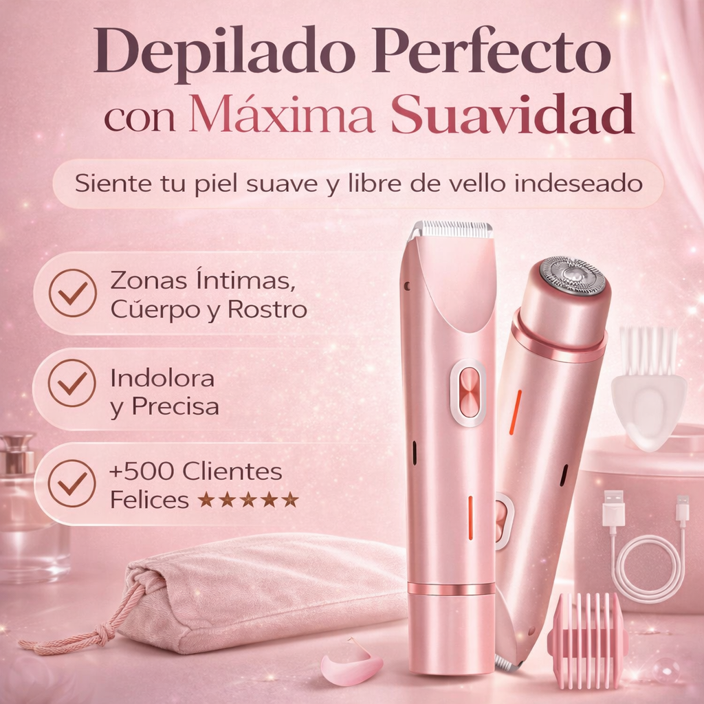 Piel Perfecta Sin Dolor – Depiladora Eléctrica Íntima para Mujer 2 en 1