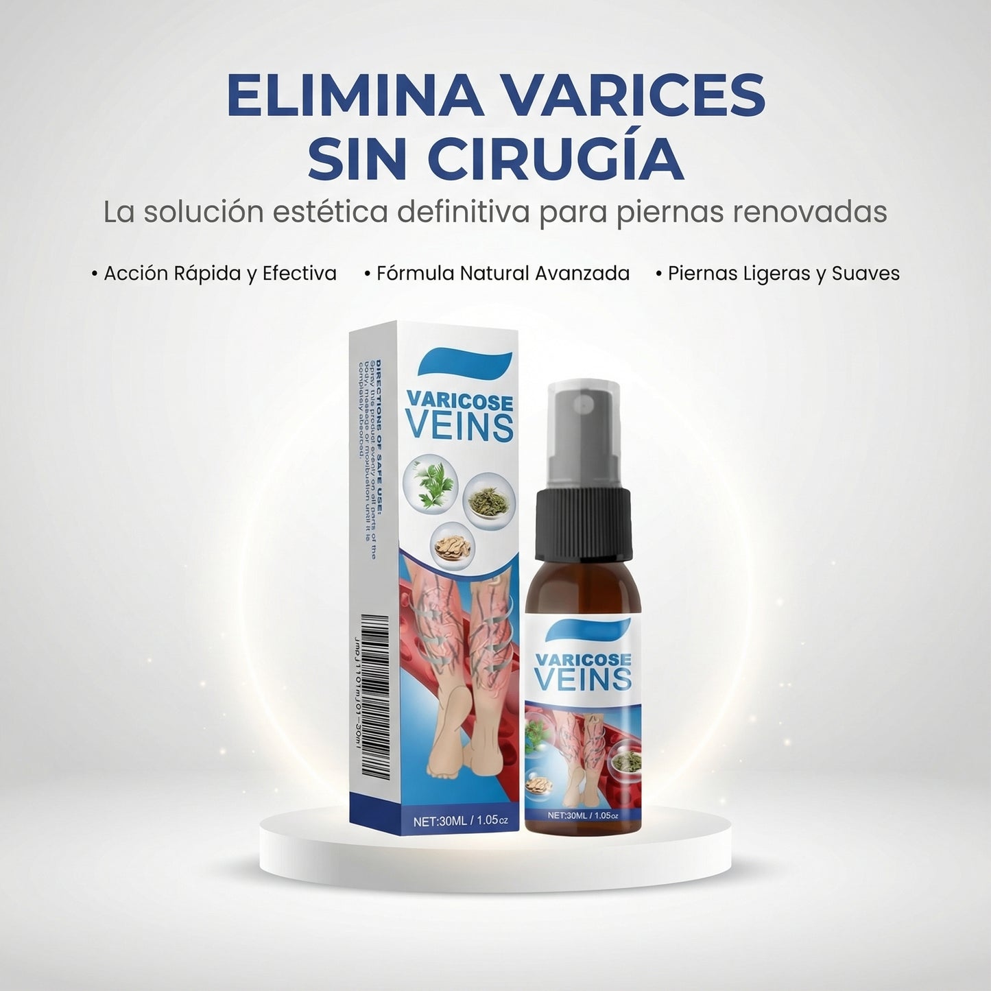 Adiós Várices | Spray para Reducir Venas Visibles y Pesadez